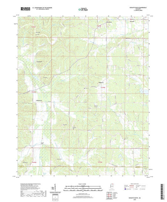 Kossuth South Mississippi US Topo Map Image