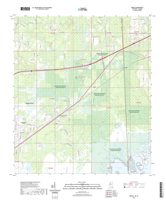 Kreole Mississippi US Topo Map Image