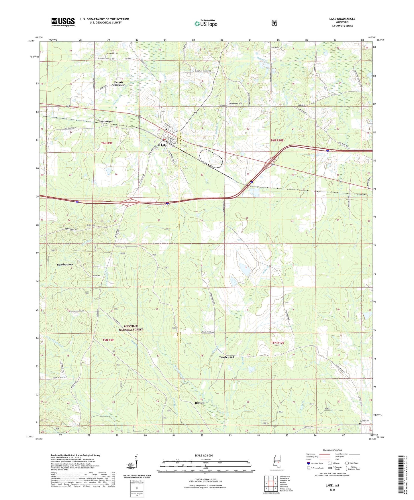 Lake Mississippi US Topo Map Image