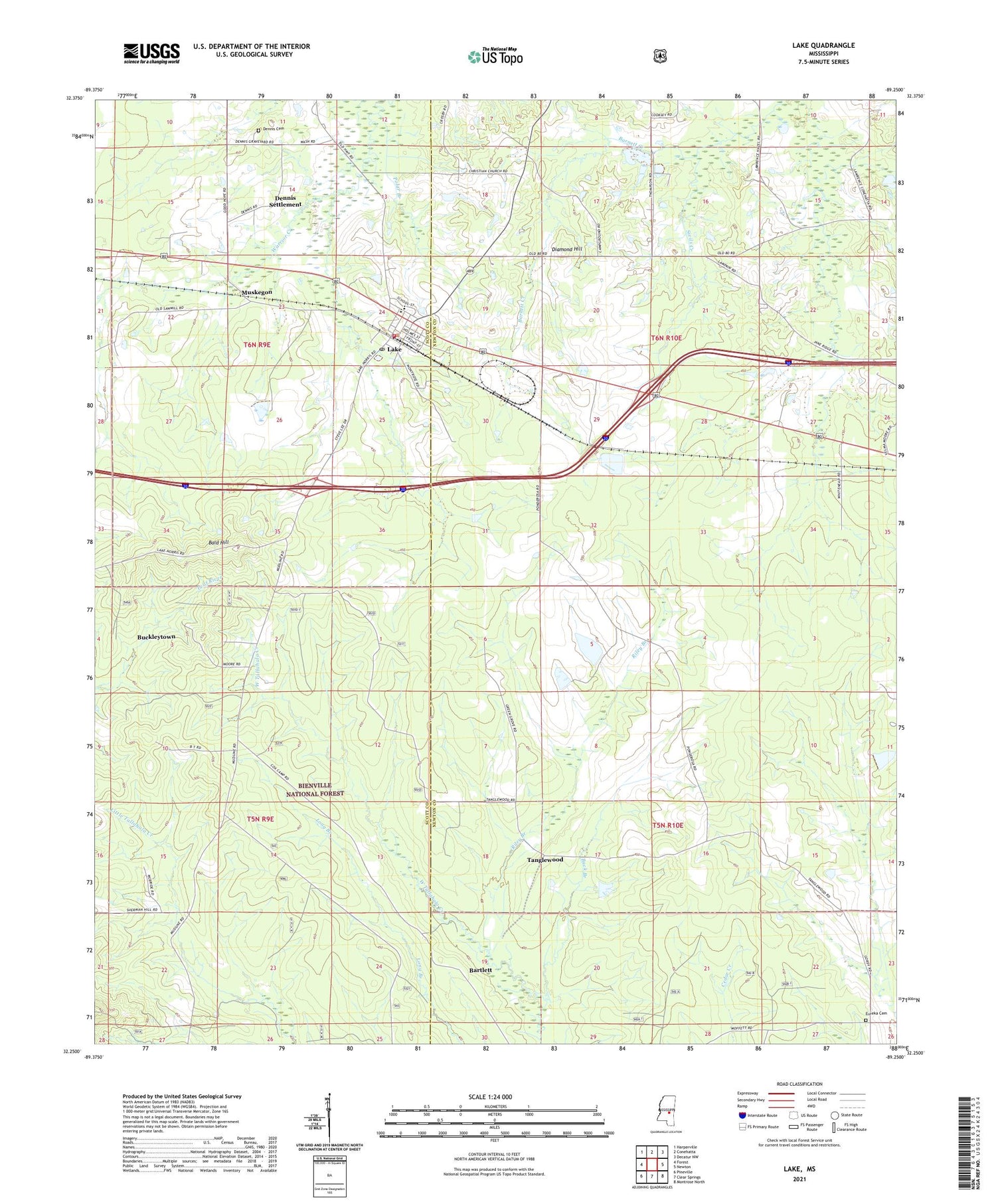Lake Mississippi US Topo Map Image