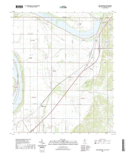 Lake Cormorant Mississippi US Topo Map Image