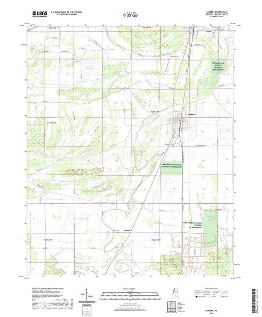 Lambert Mississippi US Topo Map Image