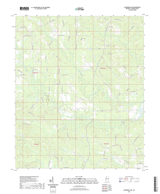 Lauderdale NW Mississippi US Topo Map Image