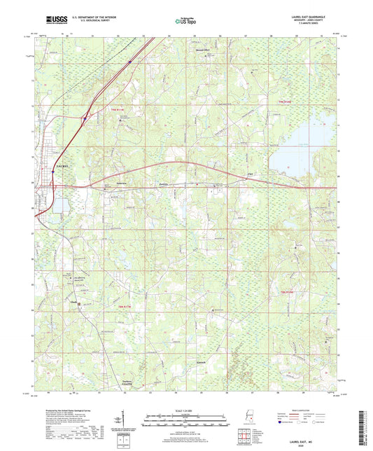 Laurel East Mississippi US Topo Map Image