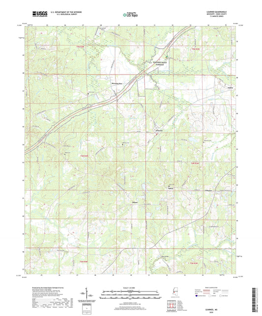 Learned Mississippi US Topo Map Image