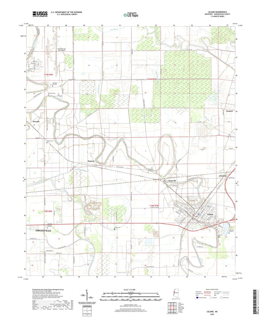 Leland Mississippi US Topo Map Image