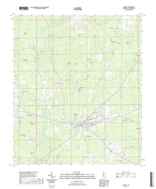 Liberty Mississippi US Topo Map Image