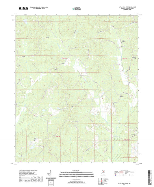 Little Sand Creek Mississippi US Topo Map Image
