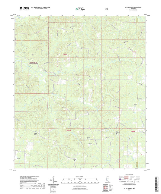 Little Springs Mississippi US Topo Map Image
