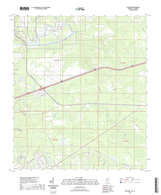 Logtown Mississippi US Topo Map Image
