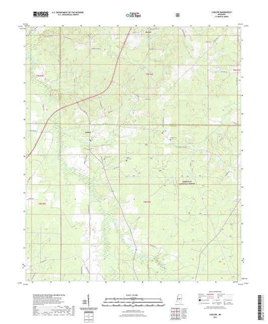 Ludlow Mississippi US Topo Map Image