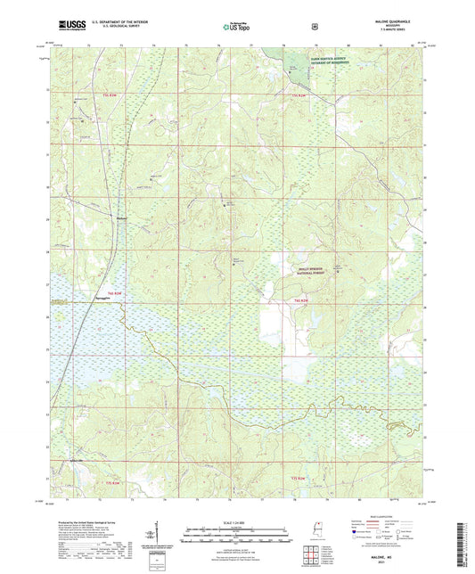 Malone Mississippi US Topo Map Image