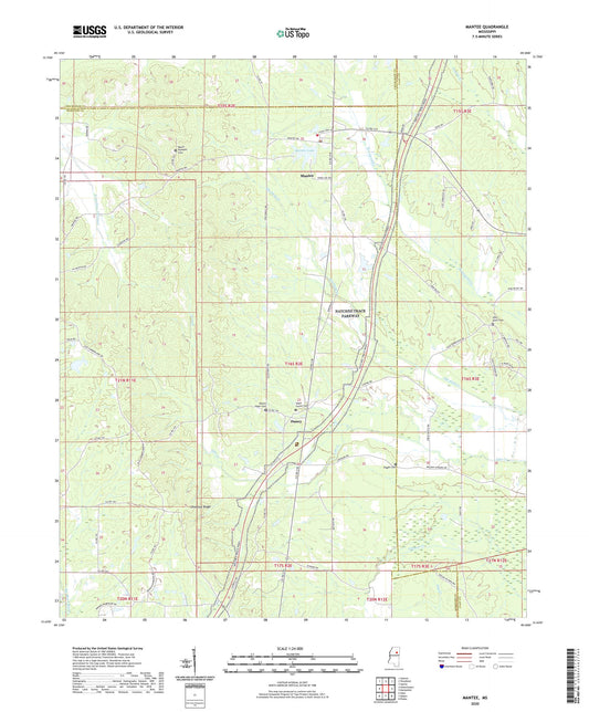 Mantee Mississippi US Topo Map Image