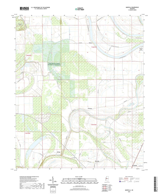 Marcella Mississippi US Topo Map Image