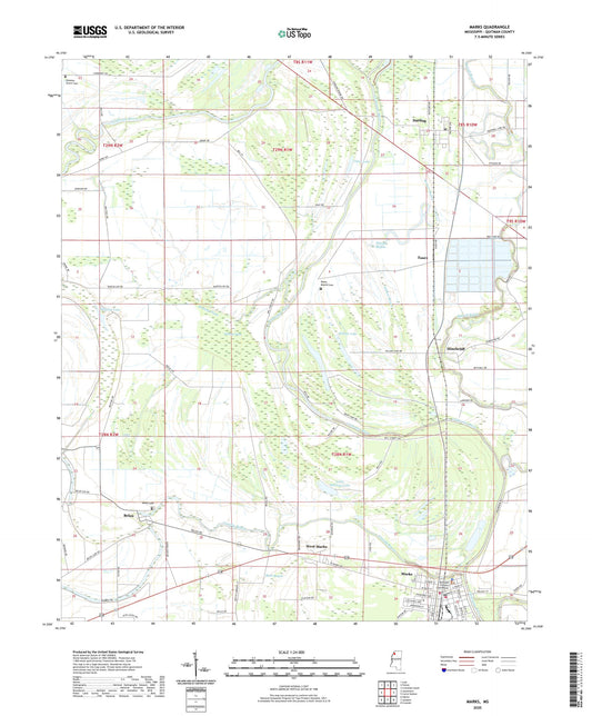 Marks Mississippi US Topo Map Image