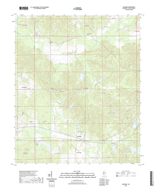 McAdams Mississippi US Topo Map Image
