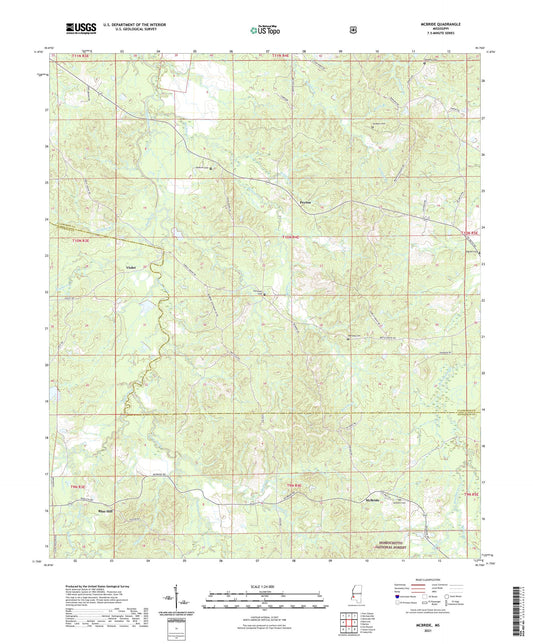 McBride Mississippi US Topo Map Image
