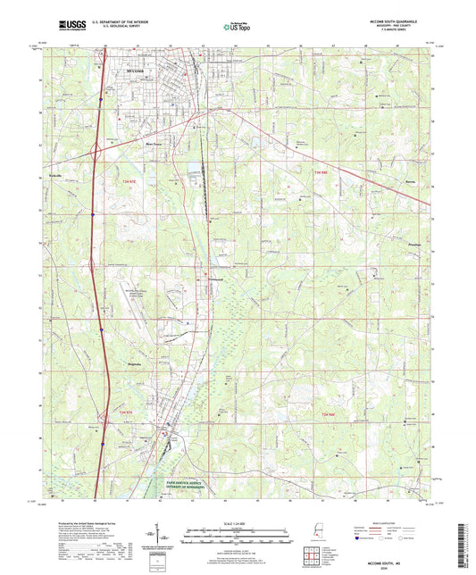 McComb South Mississippi US Topo Map Image