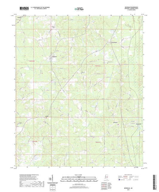 McDonald Mississippi US Topo Map Image