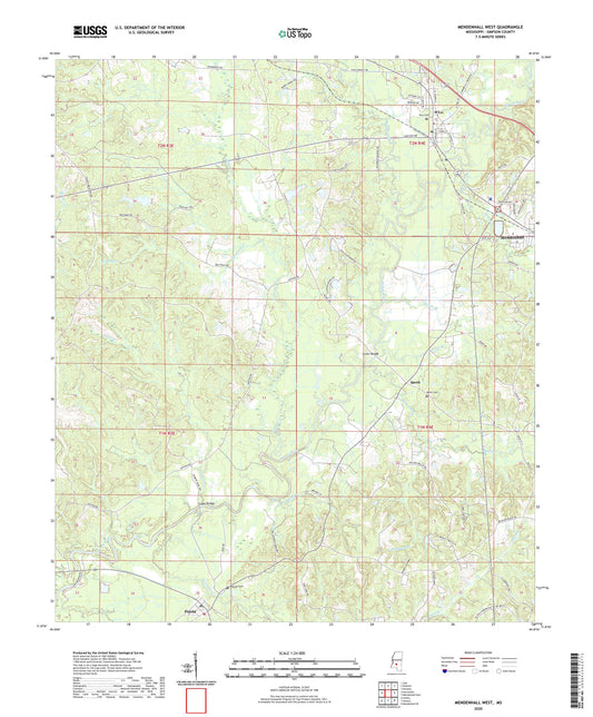 Mendenhall West Mississippi US Topo Map Image