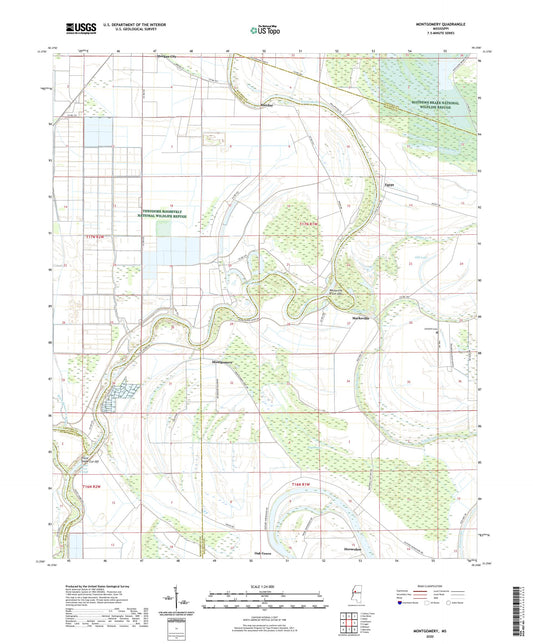 Montgomery Mississippi US Topo Map Image