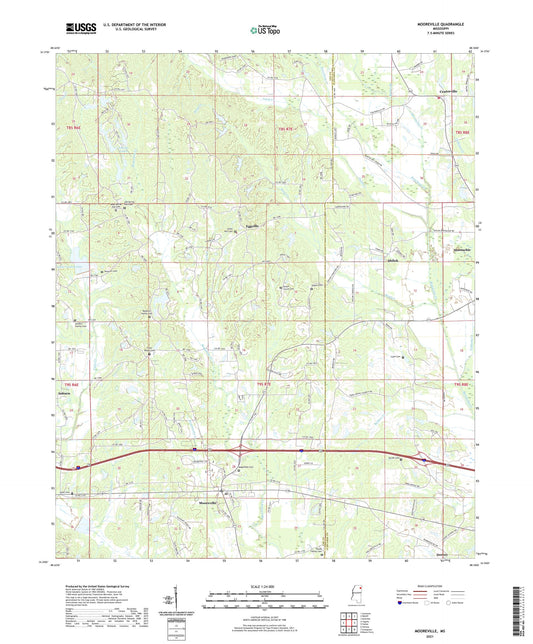 Mooreville Mississippi US Topo Map Image