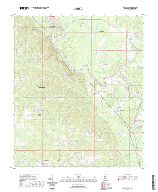 Morgantown Mississippi US Topo Map Image
