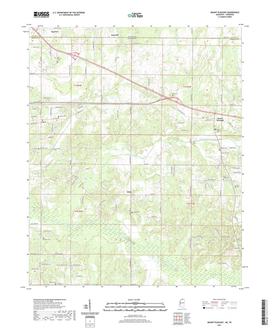 Mount Pleasant Mississippi US Topo Map Image