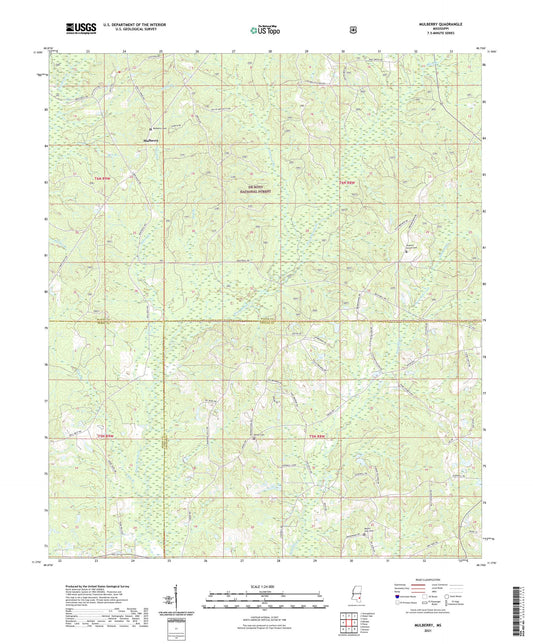 Mulberry Mississippi US Topo Map Image