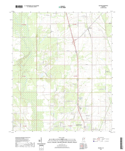 Muldon Mississippi US Topo Map Image