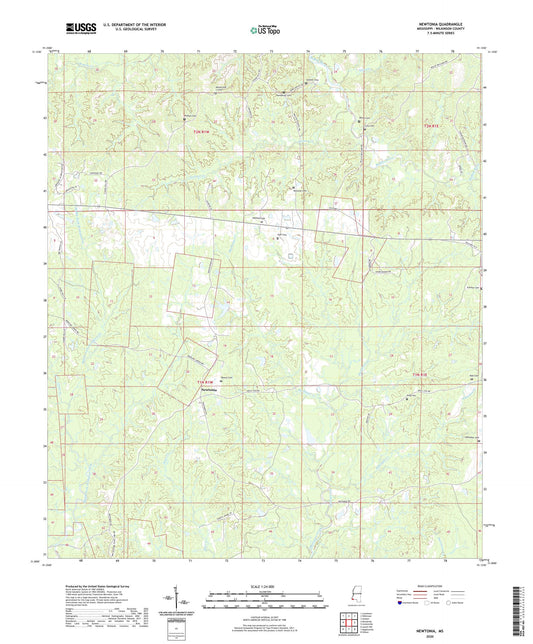Newtonia Mississippi US Topo Map Image