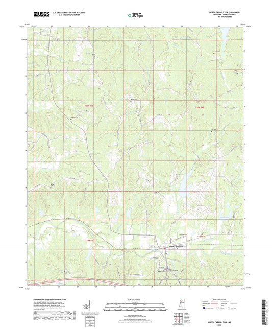 North Carrollton Mississippi US Topo Map Image