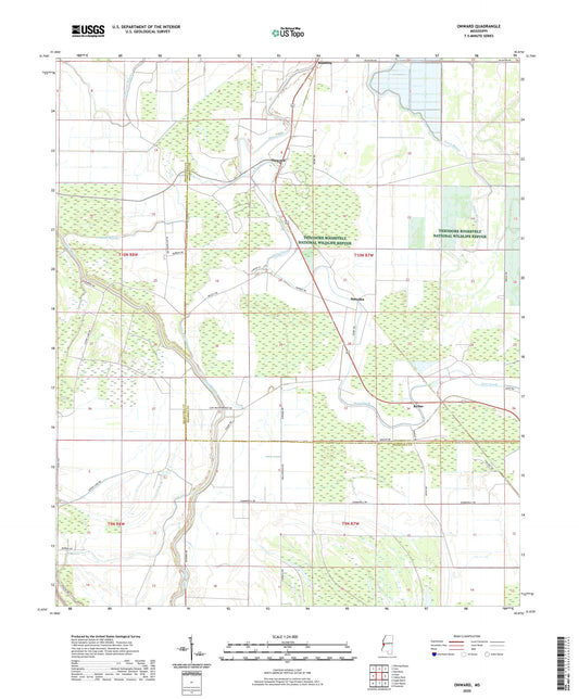 Onward Mississippi US Topo Map Image