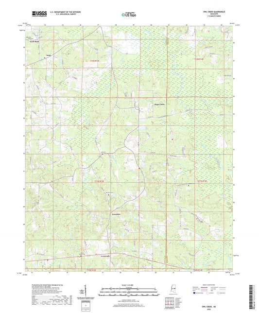 Owl Creek Mississippi US Topo Map Image