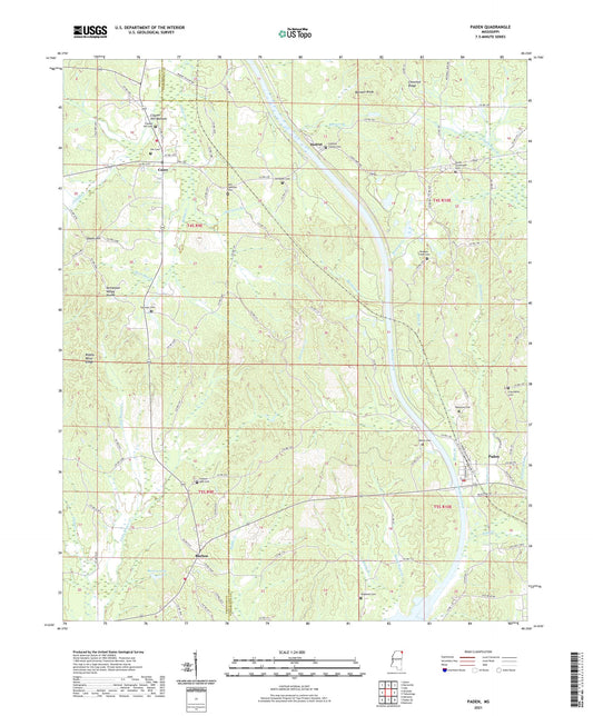 Paden Mississippi US Topo Map Image
