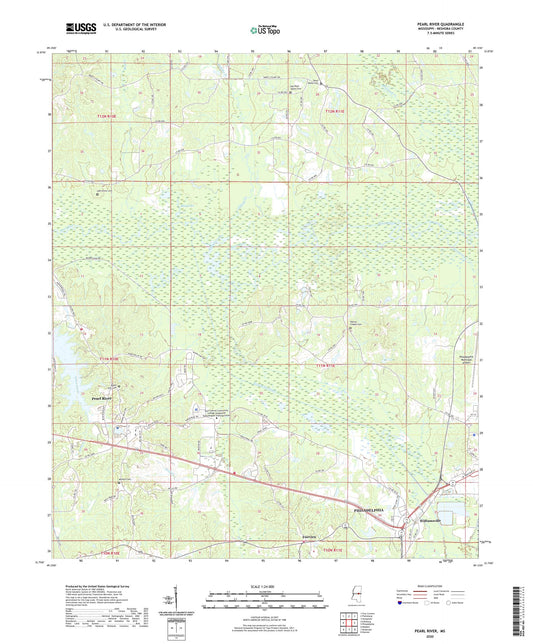 Pearl River Mississippi US Topo Map Image