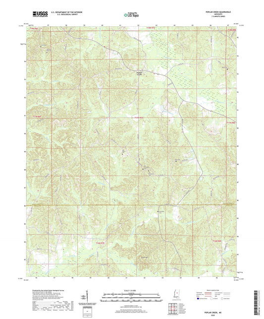 Poplar Creek Mississippi US Topo Map Image