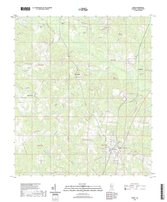 Purvis Mississippi US Topo Map Image