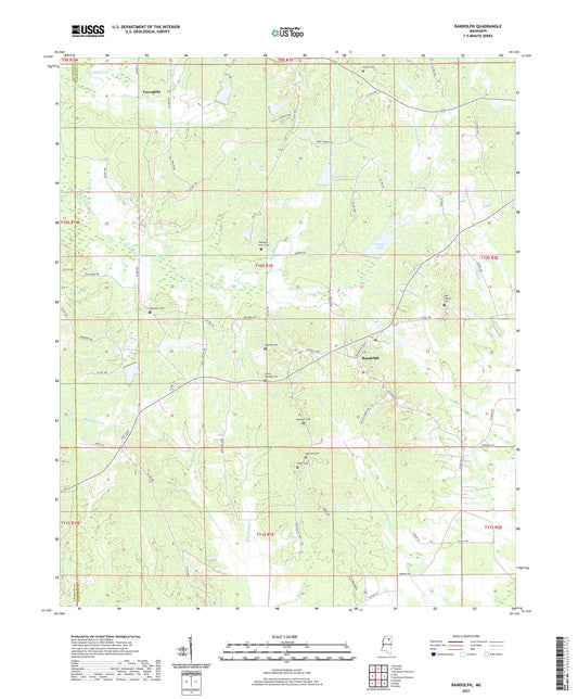 Randolph Mississippi US Topo Map Image