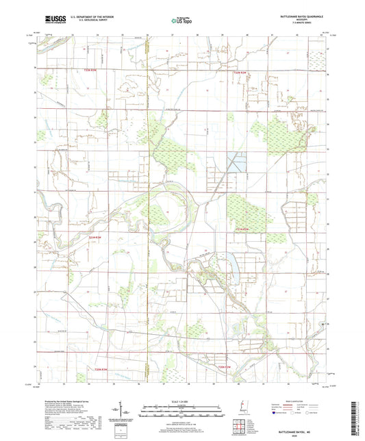 Rattlesnake Bayou Mississippi US Topo Map Image