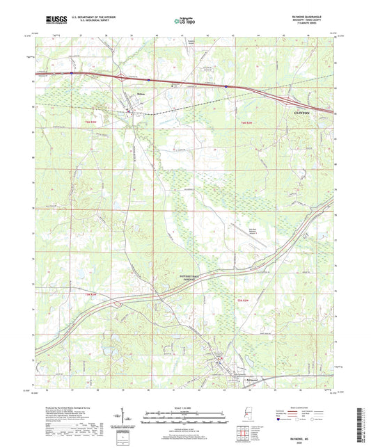 Raymond Mississippi US Topo Map Image