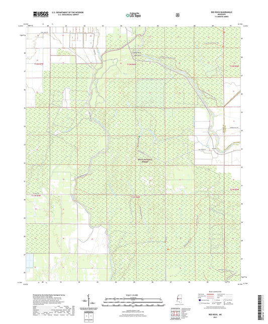 Red Rock Mississippi US Topo Map Image