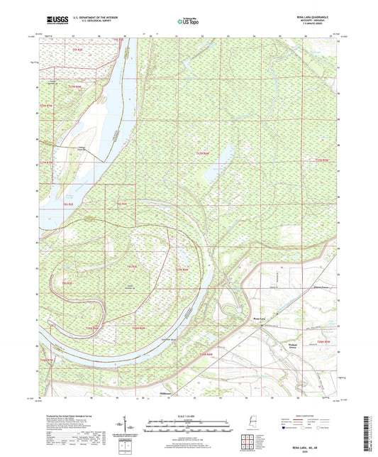 Rena Lara Mississippi US Topo Map Image