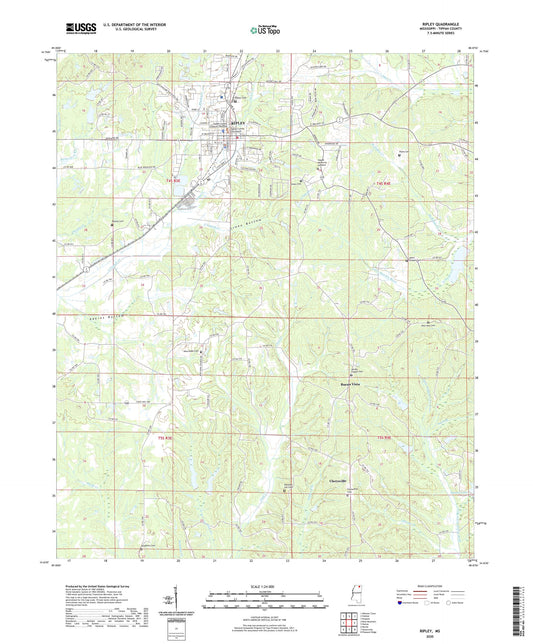 Ripley Mississippi US Topo Map Image