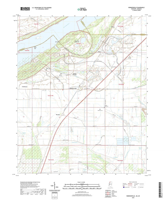 Robinsonville Mississippi US Topo Map Image