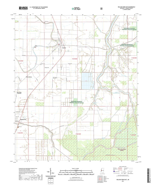 Rolling Fork East Mississippi US Topo Map Image
