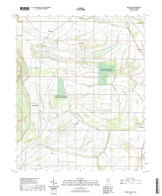 Round Lake Mississippi US Topo Map Image