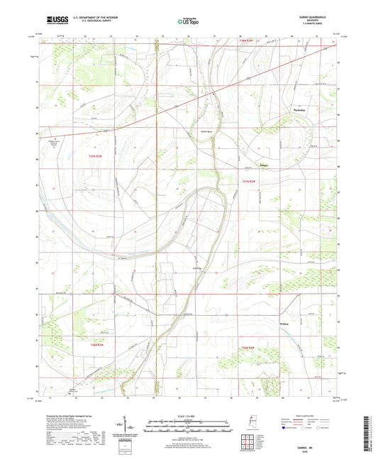 Sabino Mississippi US Topo Map Image