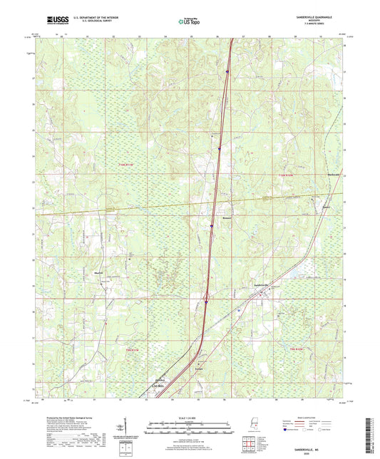 Sandersville Mississippi US Topo Map Image