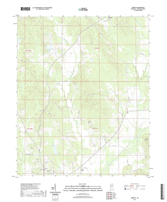 Sarepta Mississippi US Topo Map Image